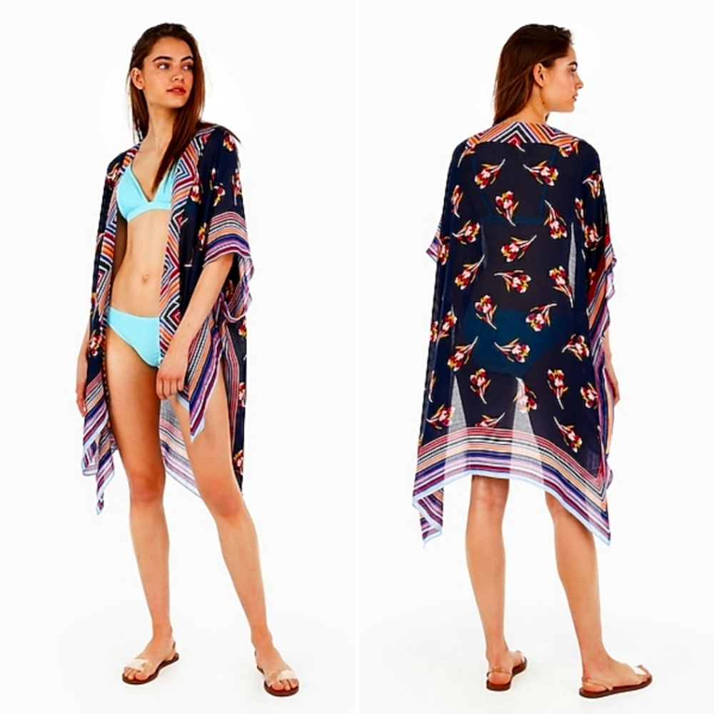 Ikat Open Front Swim Cover-Up
